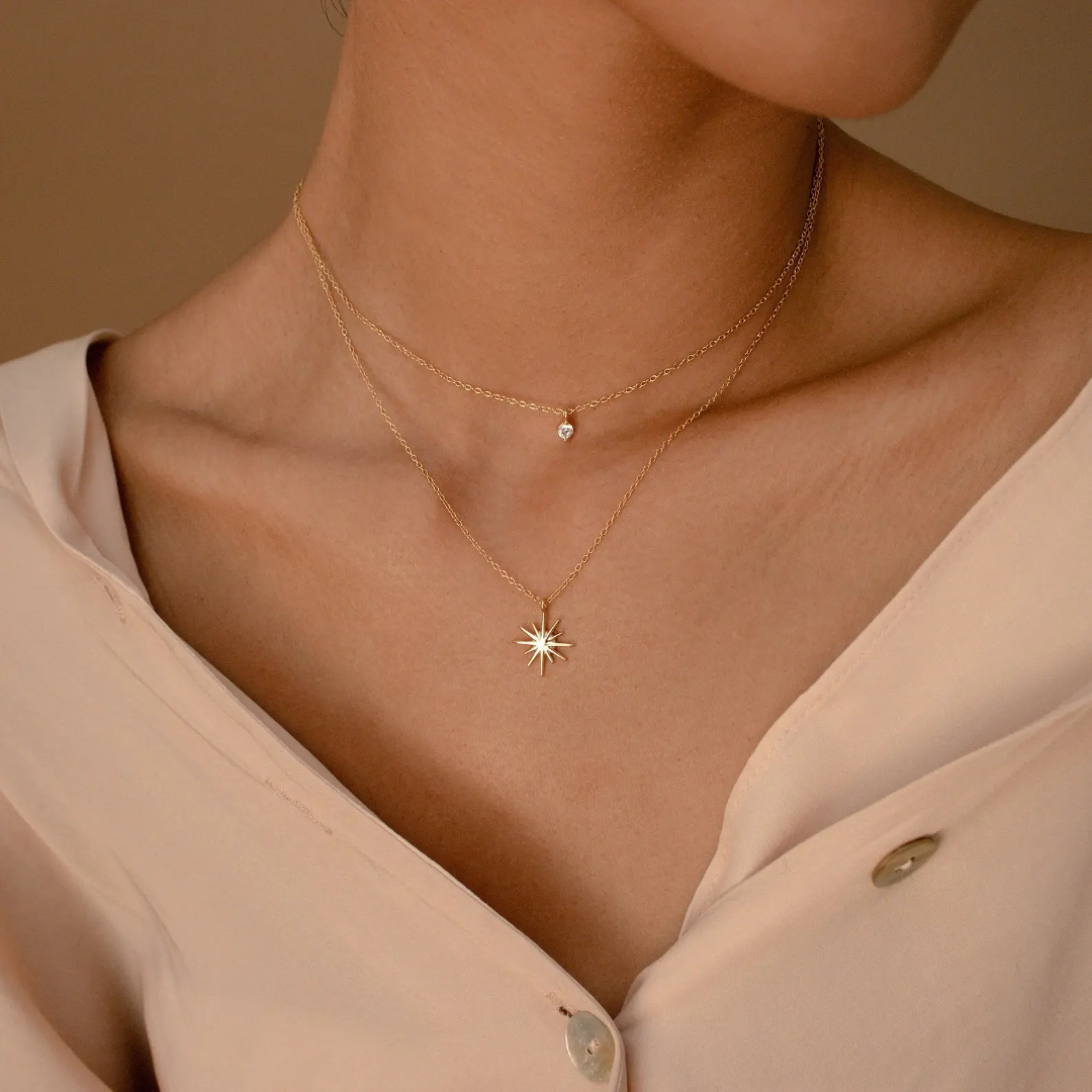 Stusha Star Diamond Layer Necklace