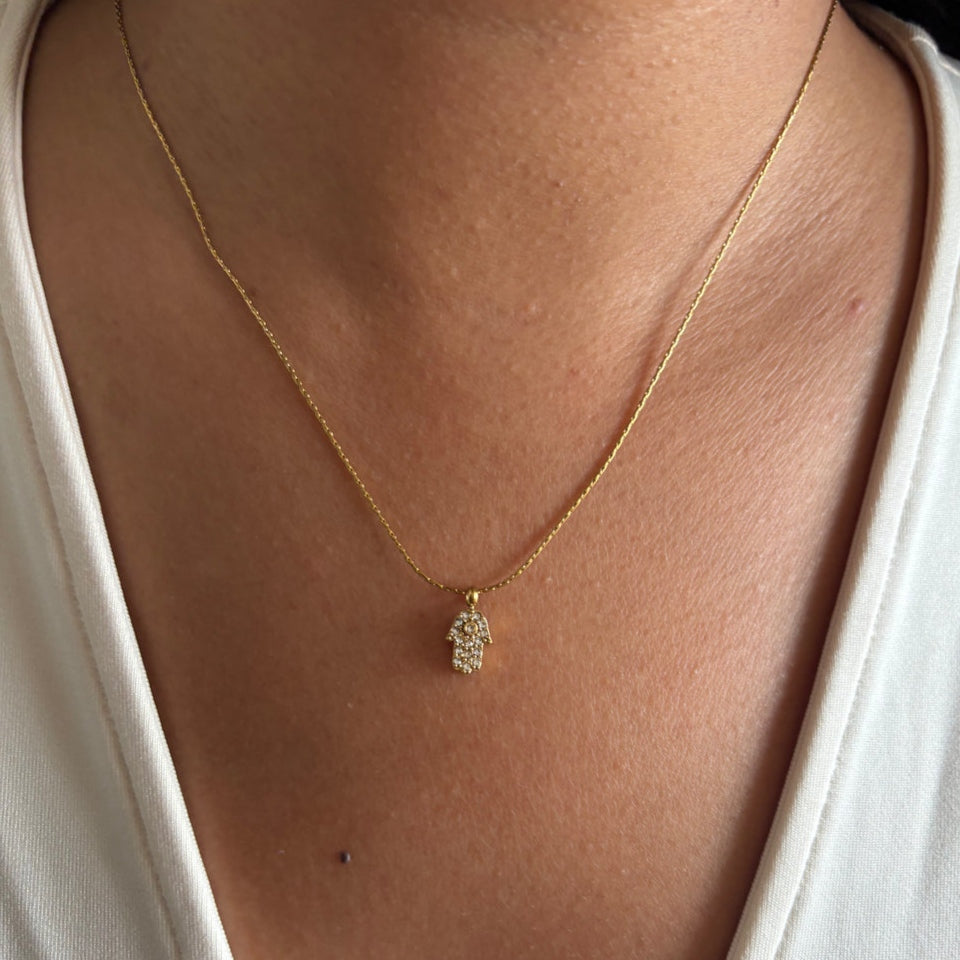 Humsa Evil Eye Dainty Necklace