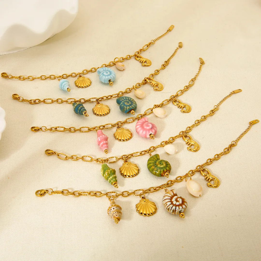 Candy Colours Shell Charm Bracelets