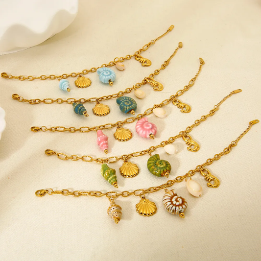 Candy Colours Shell Charm Bracelets