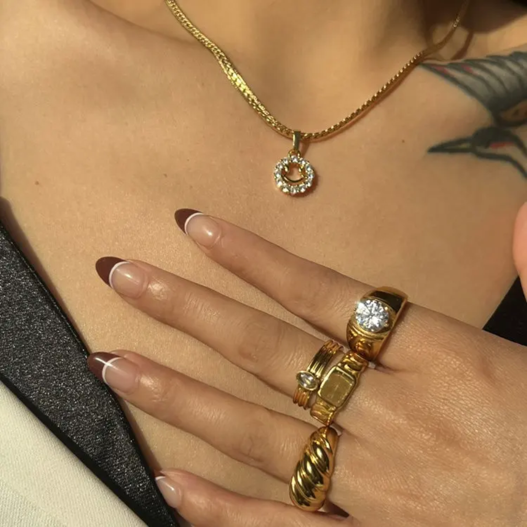 Sania Oval Diamond Gold Ring