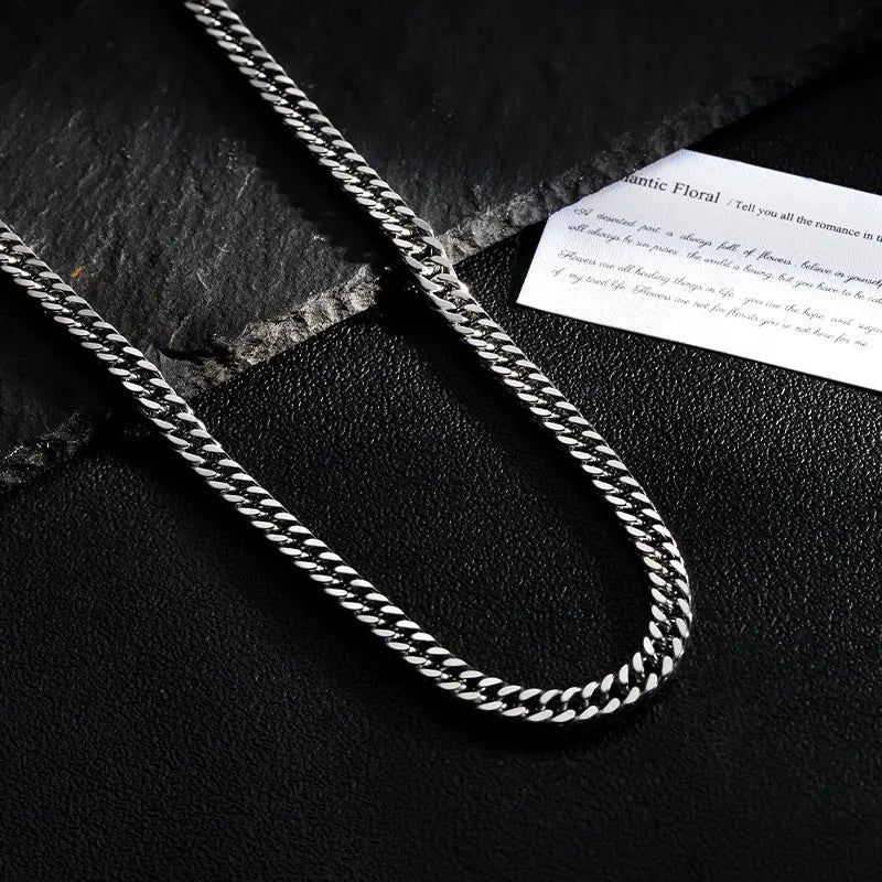 Bare Chunky Silver Linked Chain