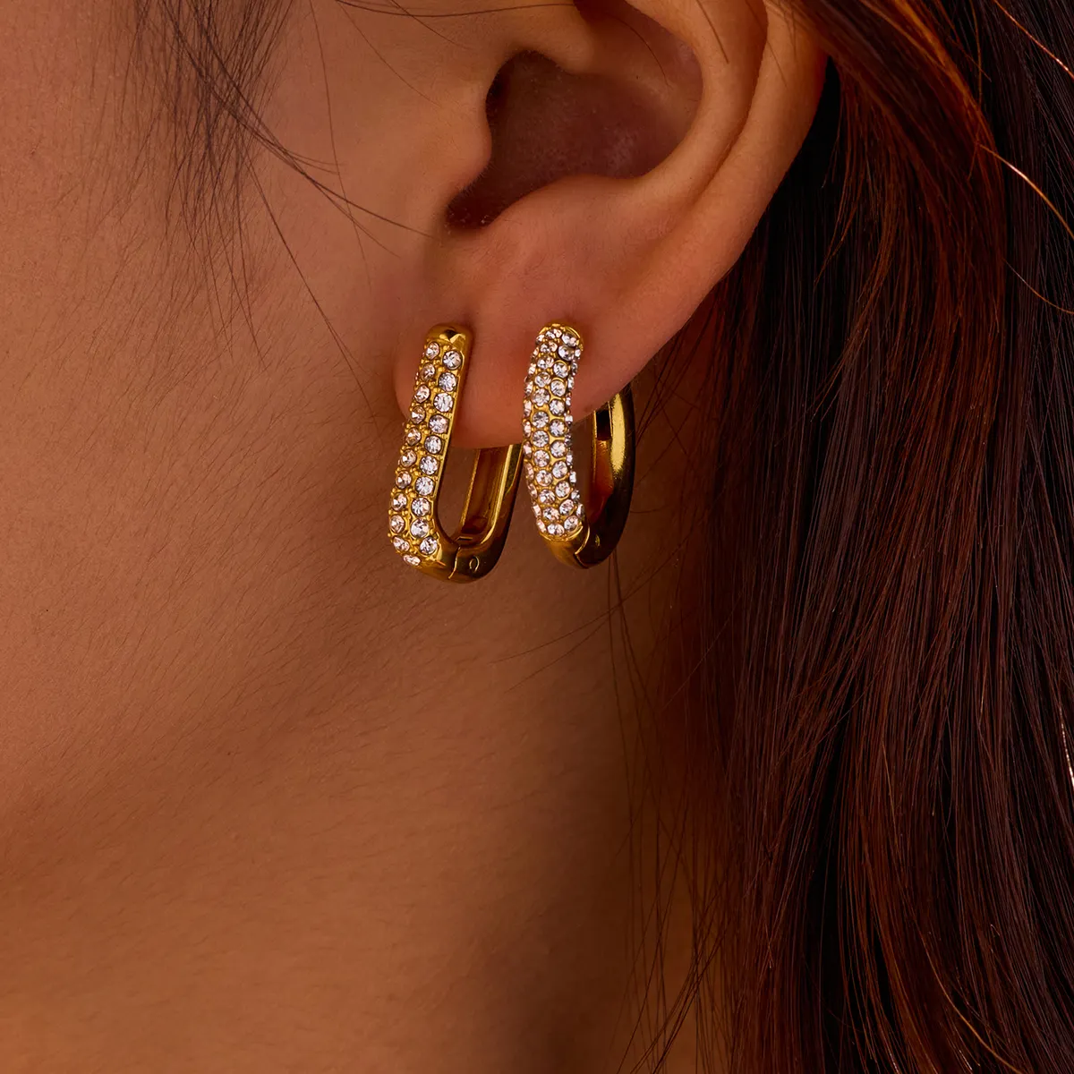 Daisy Diamond Square Hoops