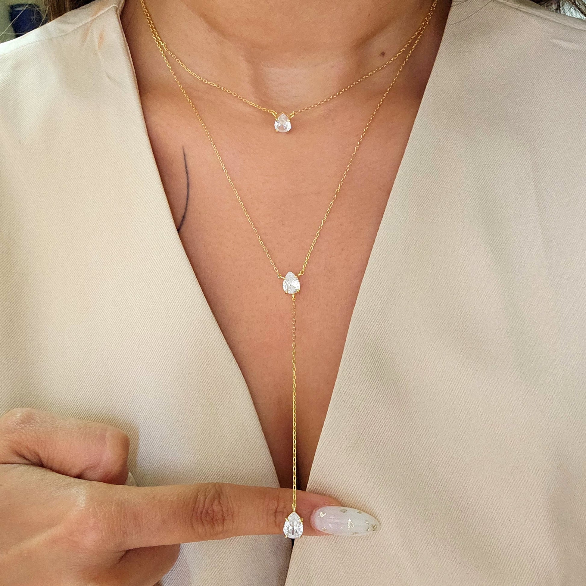 Erica Long Drop Double Necklace✨
