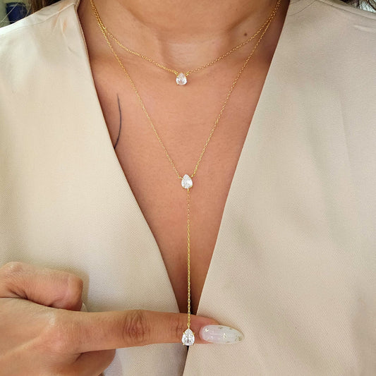 Erica Long Drop Double Necklace✨