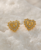 Pitusa Heart Diamond Earrings