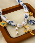 Bohemian Style Fabric Charm Necklace