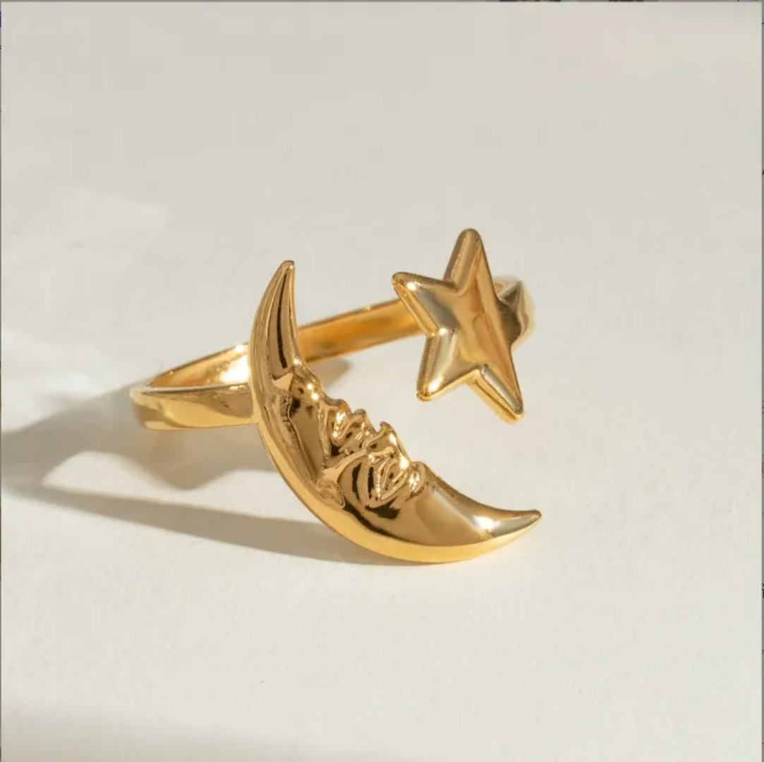 Moony Star Gold Ring✨❤️