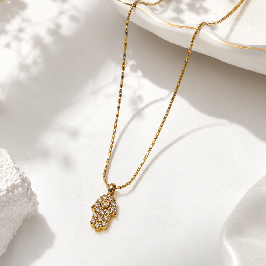 Humsa Evil Eye Dainty Necklace