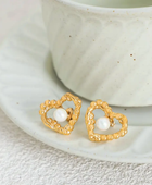 Demina Pearl Heart Earrings
