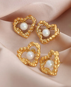 Demina Pearl Heart Earrings