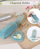 Sparkly Lipstick Holder Mirror KeyChain
