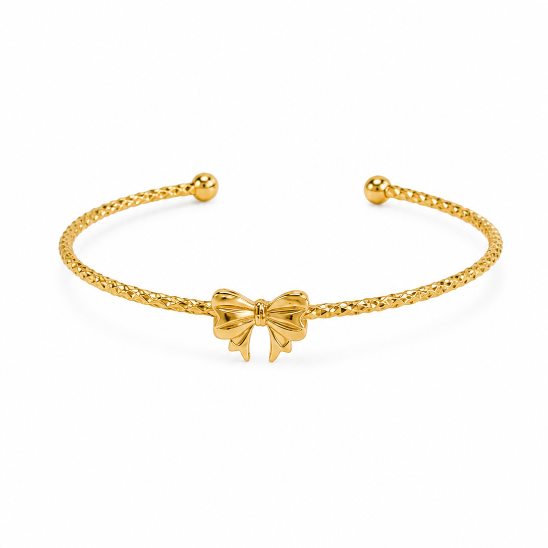 Ella Cute Bow Gold Cuff