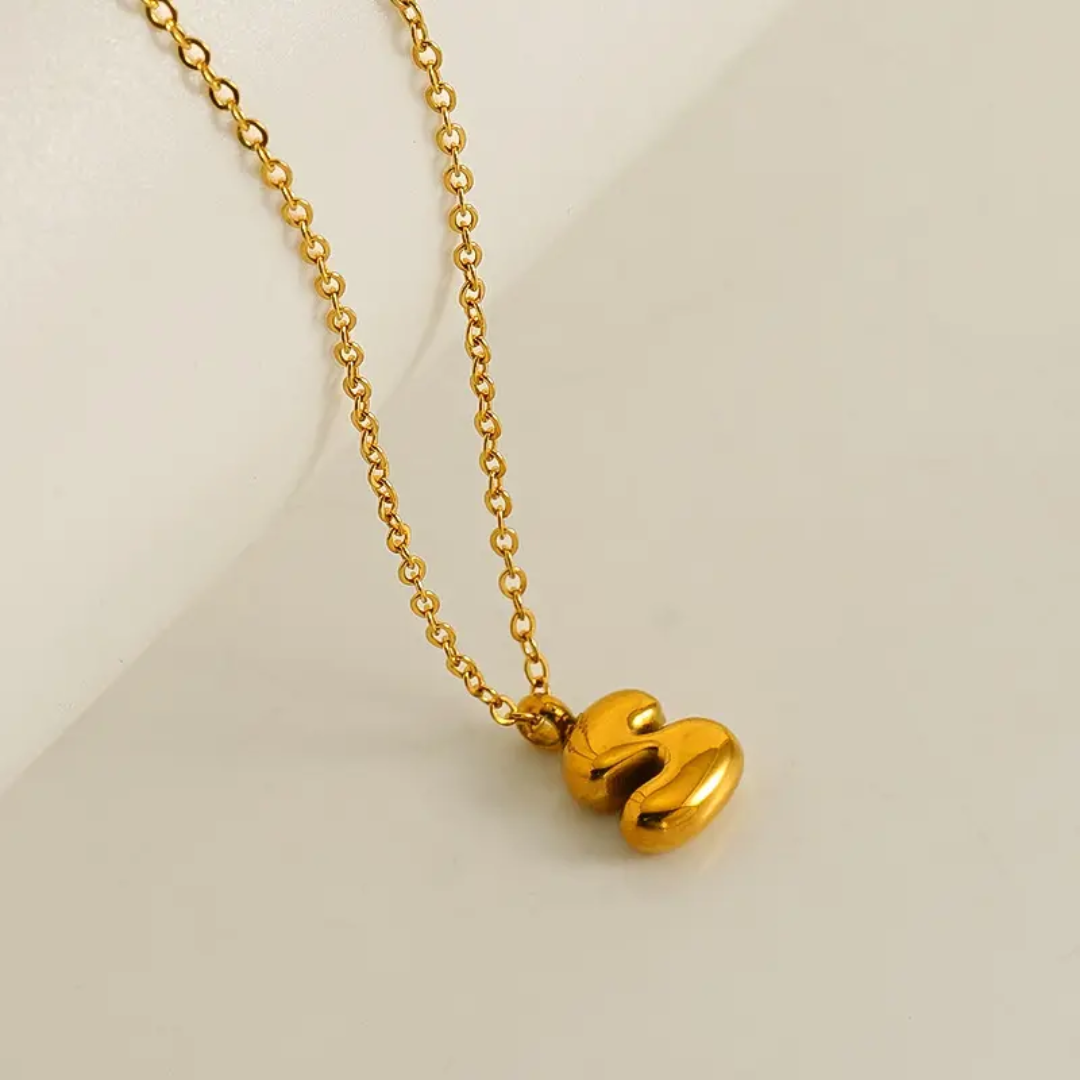 Bubble Mini Initial Letter Necklaces