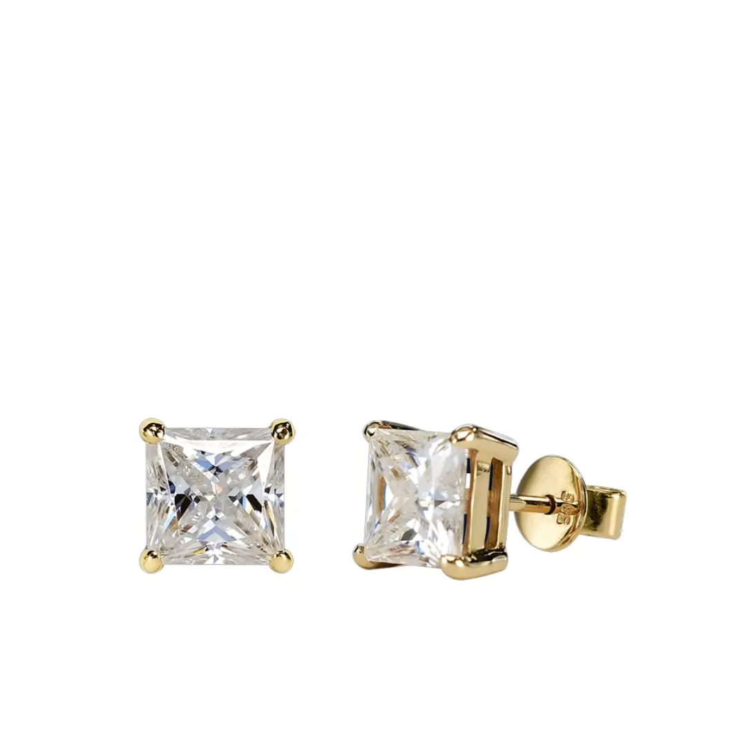 Square Dainty Diamond Stud