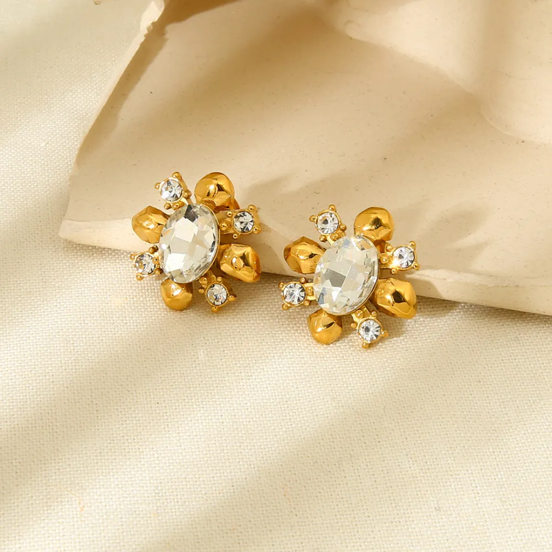 Risali Statement Gold Earrings