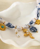 Bohemian Style Fabric Charm Necklace