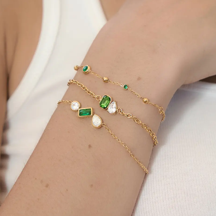 Piani Emerald Dainty Bracelet