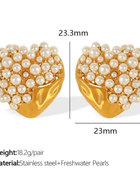 Polima Pearl Heart Earrings