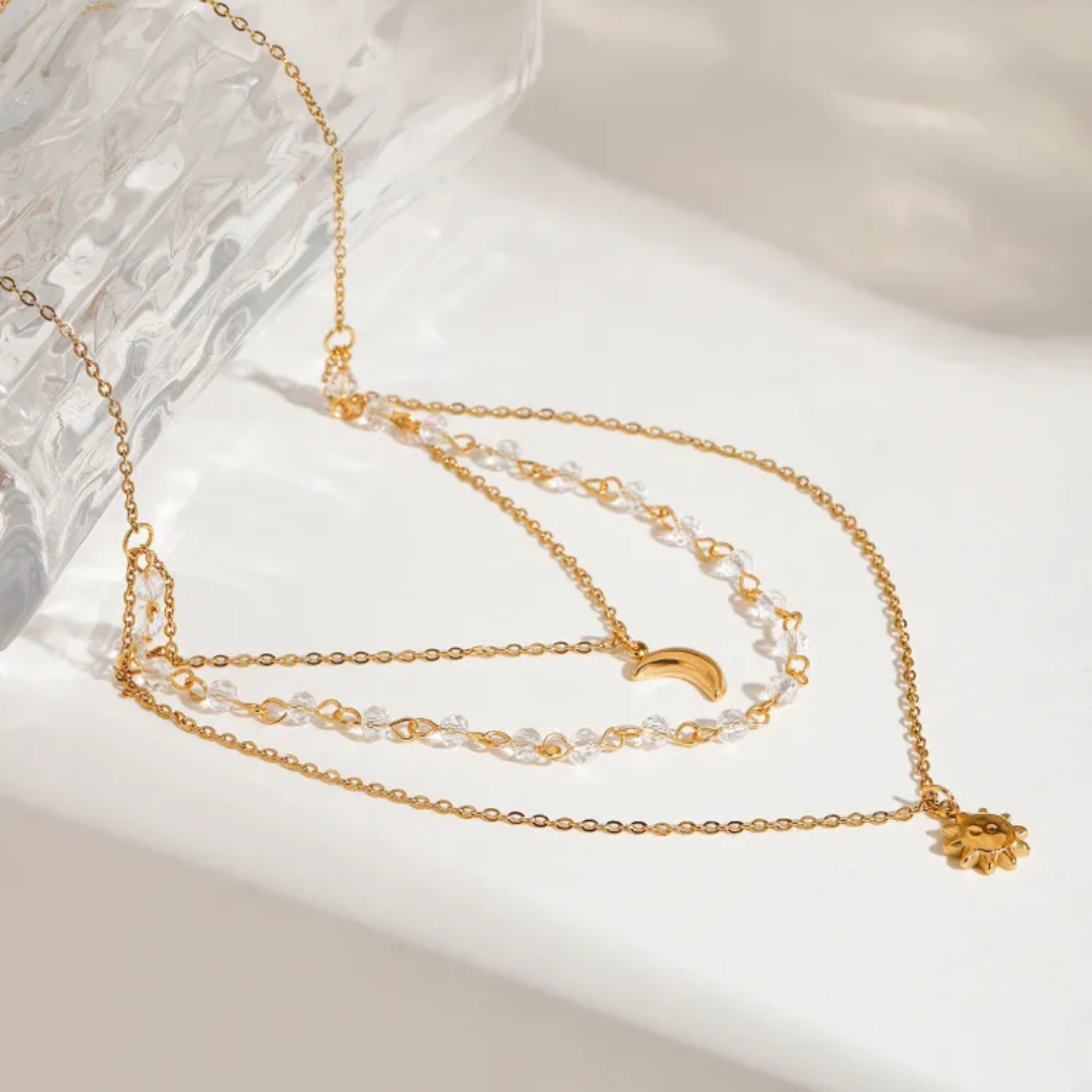 Kaveri Layered Star Moon Necklace