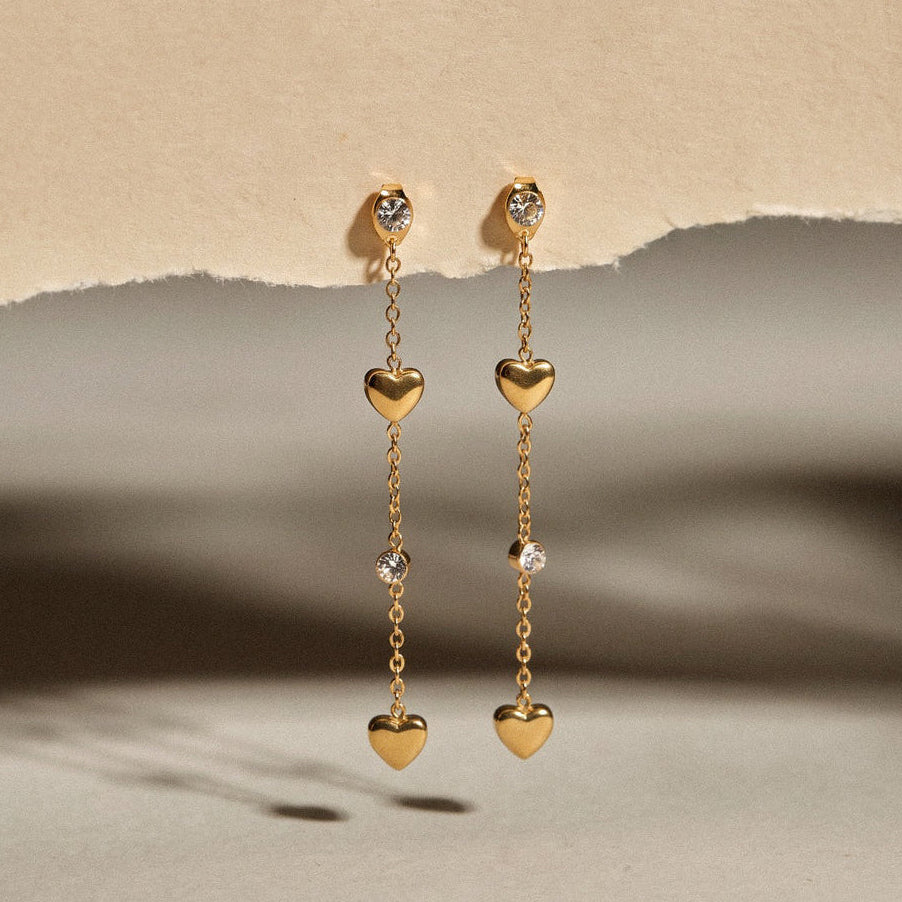 Develi Long Heart Earrings