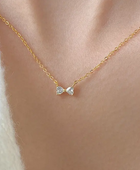 Pinkie Bow Diamond Necklace