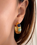 Kava Coloured Stone Hoops
