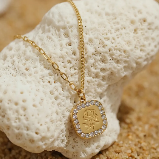 Beni Rose Premium Square Necklace
