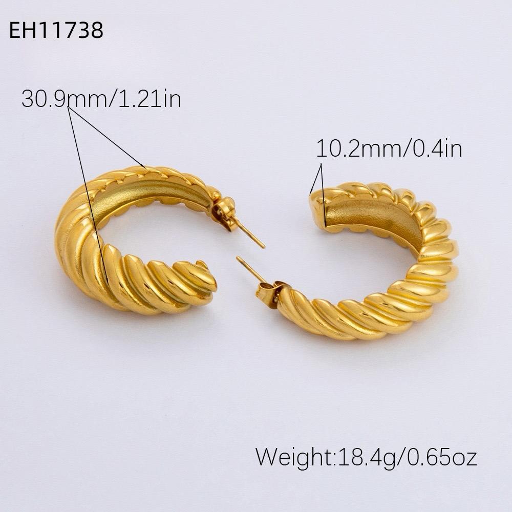 Joho Twisted Crossiant Hoops