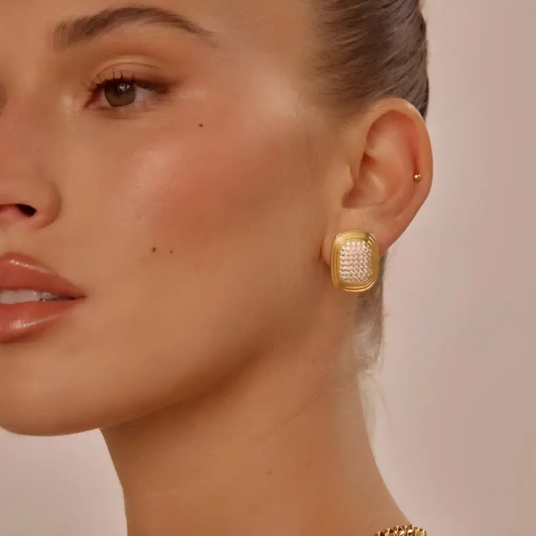 Raiyani Statement Square Earrings