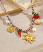 Miami Beach Red Charm Necklace