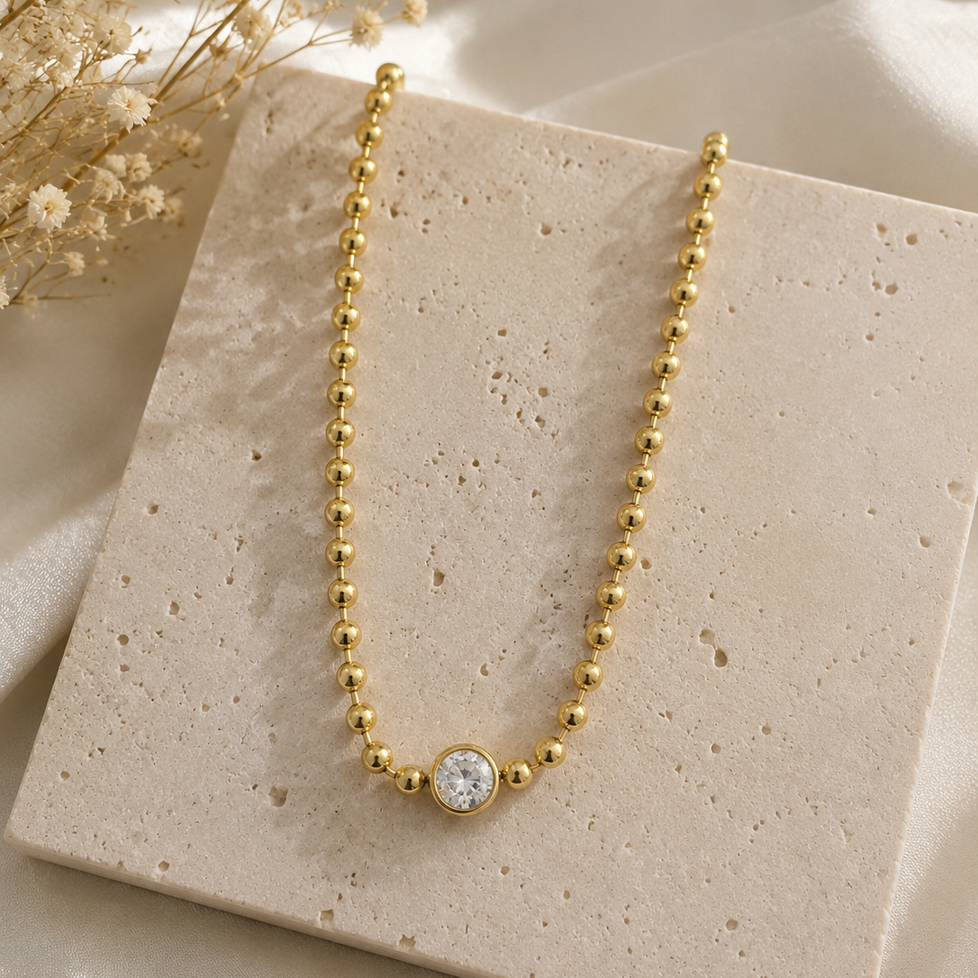Shion Beaded Diamond Necklace