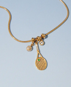 Tennis Racket Charms Sporty Necklace