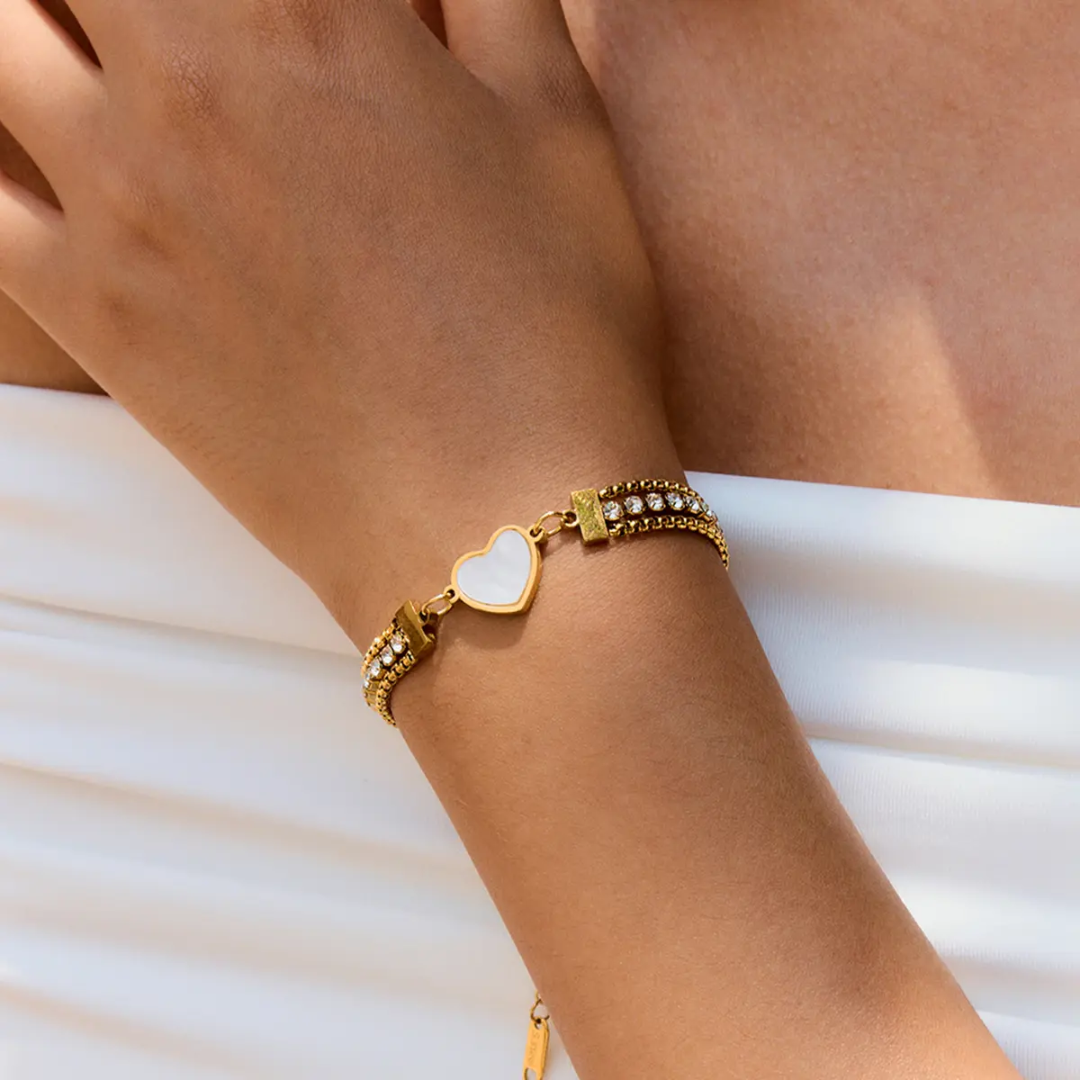 Tevia Heart Layered Bracelet