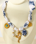 Bohemian Style Fabric Charm Necklace
