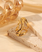 Wavy Statement Gold Ring