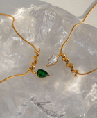 Vermeil Snake Stone Necklace