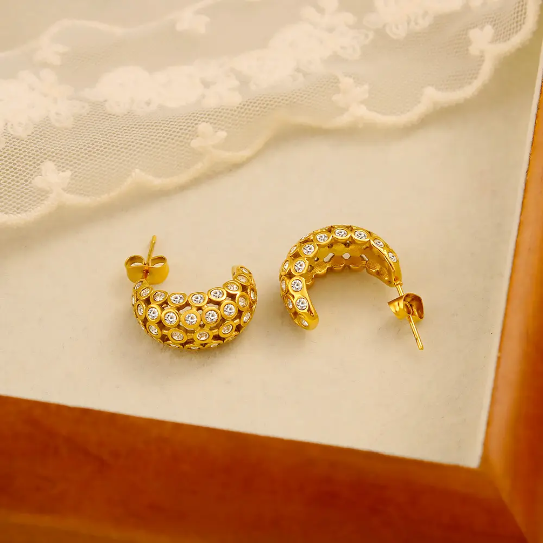 Ellavi Moon Diamond Earrings