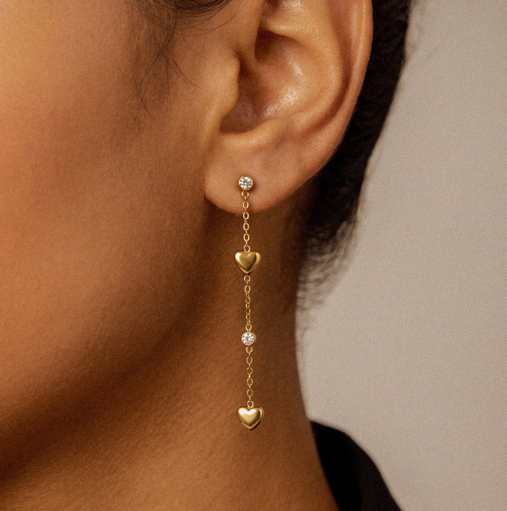 Develi Long Heart Earrings