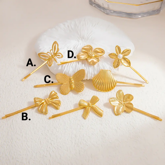 Girlie Statement Gold Clips
