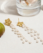 Monalisa Flower Long Pearl Earrings