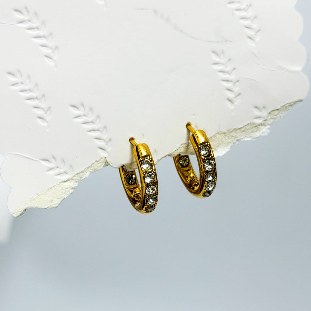 Wemil Diamond Round Hoops