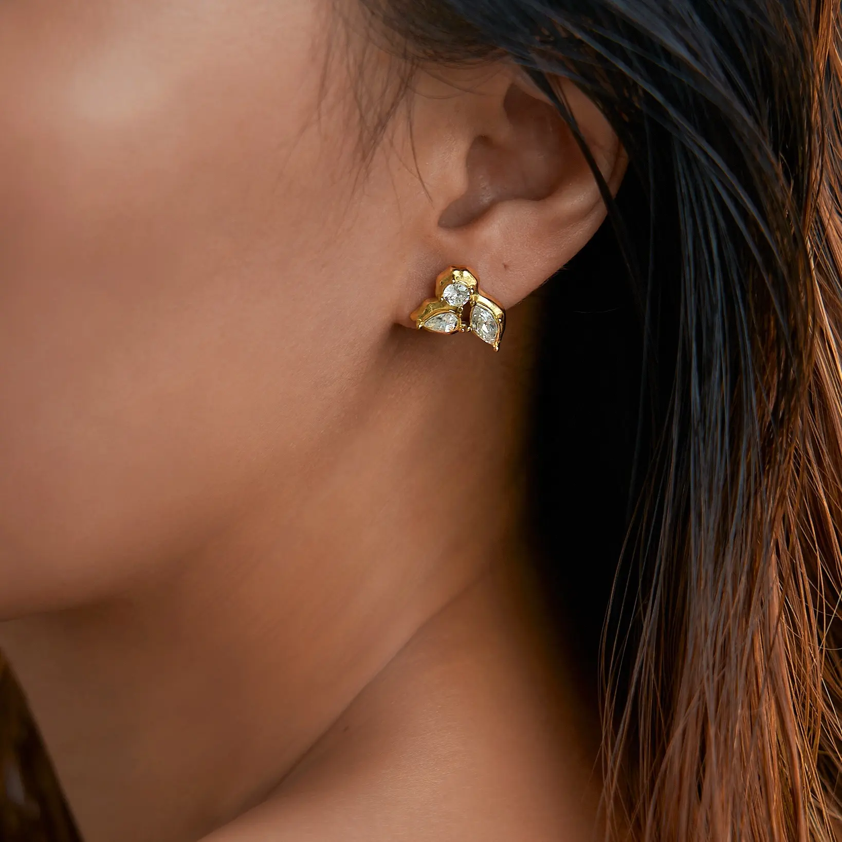 Lacia Trileaf Diamond Earrings