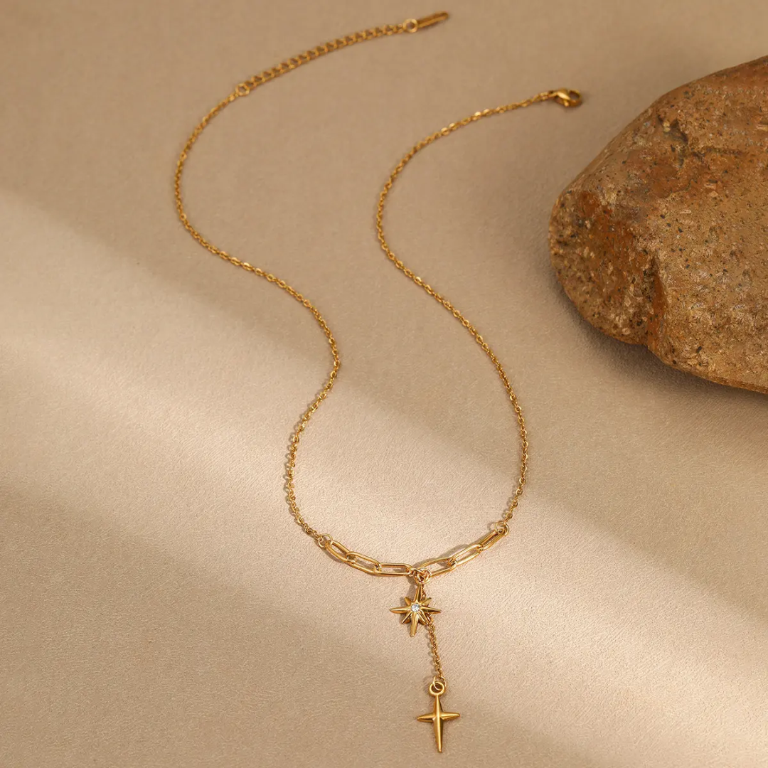 Saturn Double Star Necklace