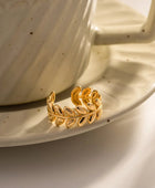 Mini Leaf Gold Ring