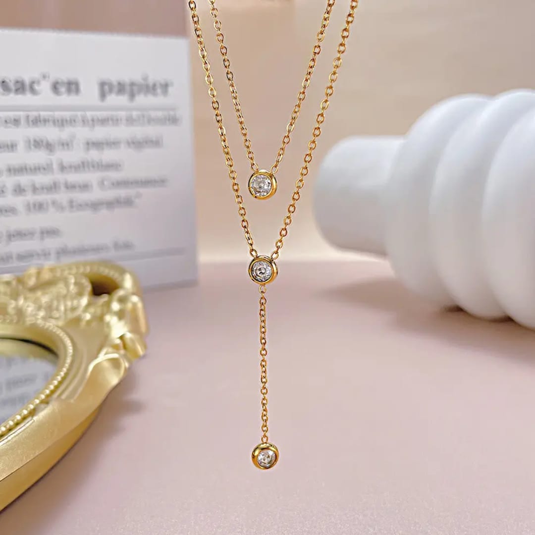 Leva Dual Diamond Necklace