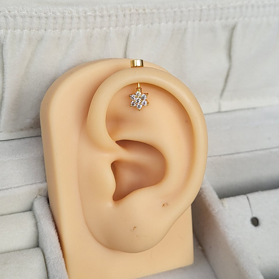 Flower Helix Ball Back Studs