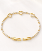 Monar Heart Gold Tennis Bracelet