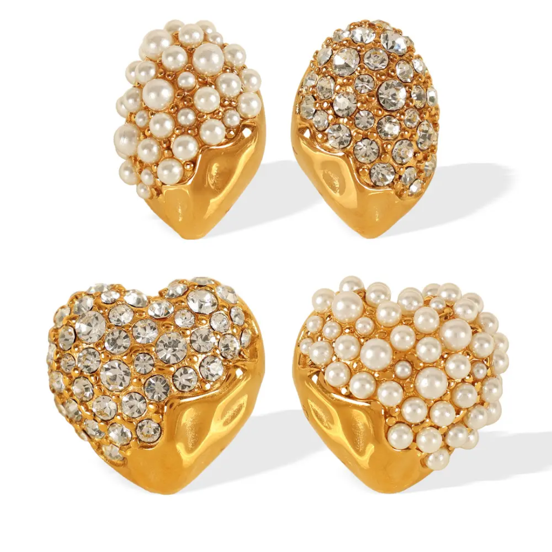 Polima Pearl Heart Earrings