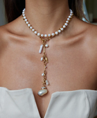 European Pearl Long Statement Necklace